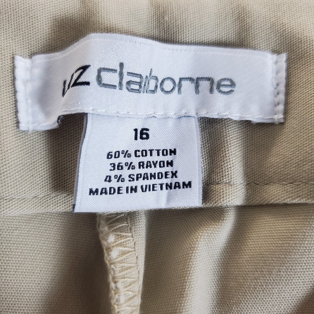 Liz Claiborne Emma Ankle Pants Size 16 SLIM Straight Leg Tan NWTGS - Picture 9 of 15
